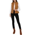 thumbnail image 2 of INSPIRE CHIC Women's Outerwear Vests Stand Collar Padded Gilet Zip Vest 2XL Saddle Brown, 2 of 7