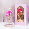 thumbnail image 2 of Rosa preservada en cúpula con luz LED, rosa artificial eterna, regalo para ella, mamá, mujer, San Valentín, Día de la Madre, Navidad, cumpleaños, 2 of 7