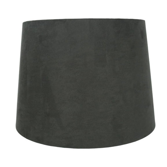 Urbanest Gray Suede Drum Lampshade, 10x12x8.5", Spider Fitter