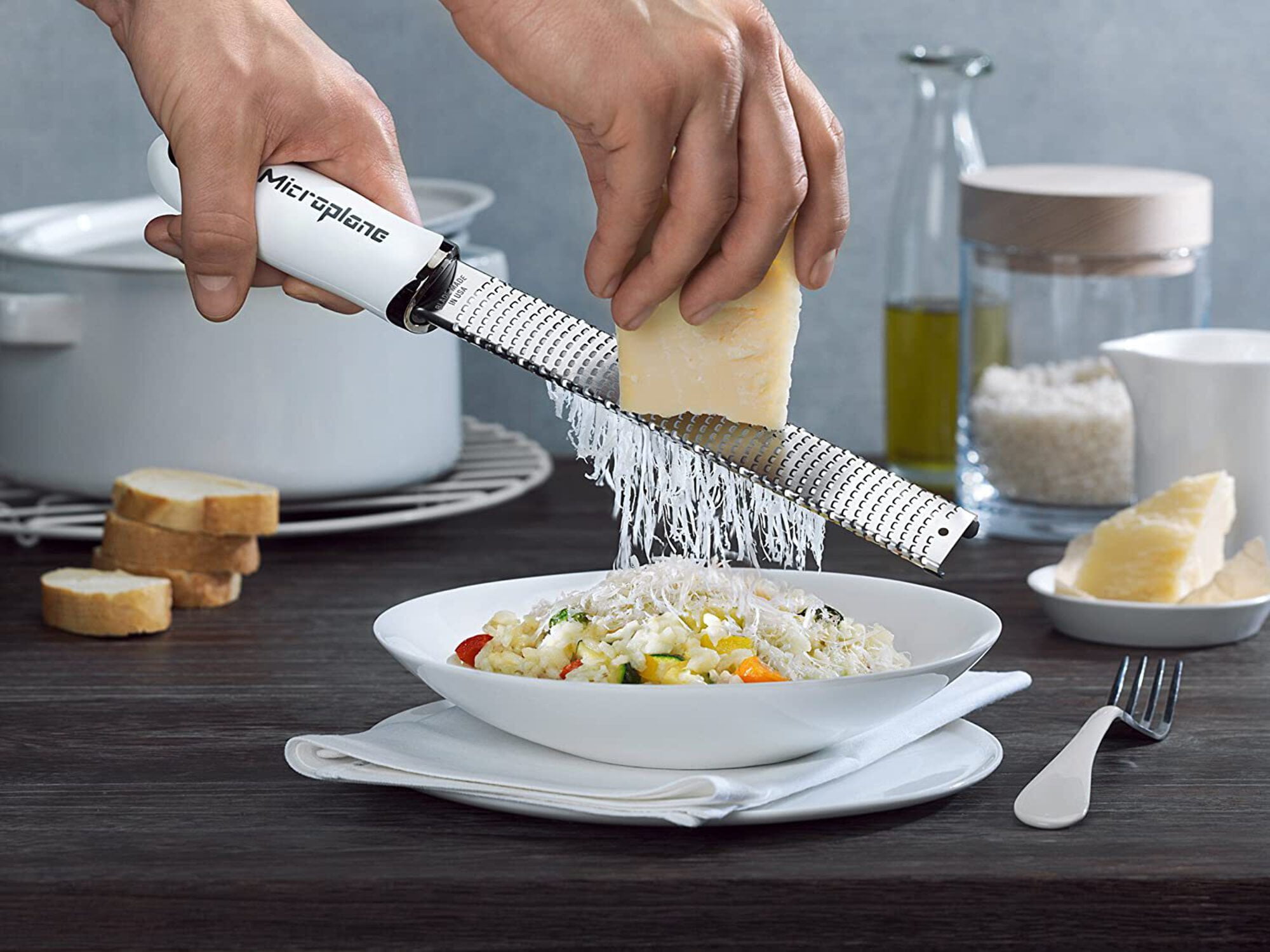 Microplane Select Extra Coarse Cheese Grater- Purist Blue | Hand Held Grater