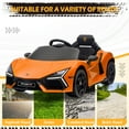 thumbnail image 6 of Winado 12V Ride on Car, Licensed Lamborghini Revuelto Electric Car with Remote Control, Music, LED Lights, Ride on Toys for Kids Ages 3-6 Boy Girls Gift, Orange, 6 of 7