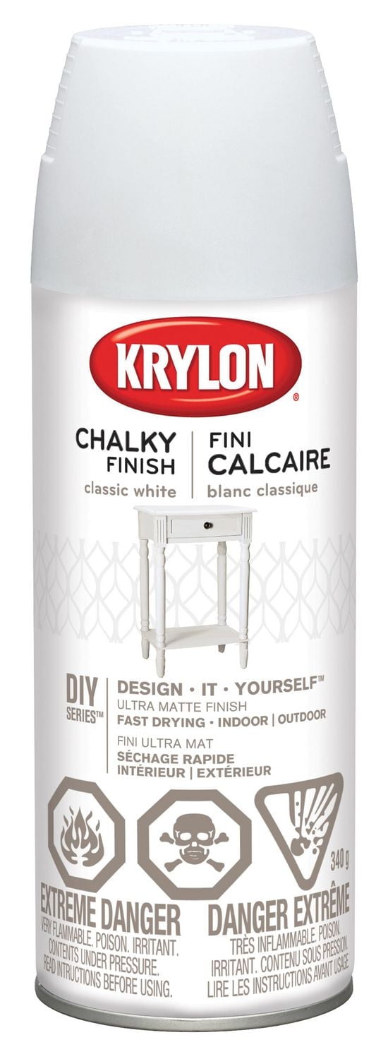 Peinture de finition crayeuse Krylon, ultra mate, blanc classique, 340 g