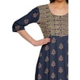 thumbnail image 3 of Moomaya Kurta Imprimée en Ligne A pour Femmes Manches 3/4 Tunique d'Été, 3 of 5