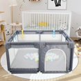 thumbnail image 4 of Parque infantil para bebés, estera para gatear para niños, parque infantil interior y exterior, parque portátil, fácil instalación, valla de juego gris, 4 of 6