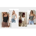 thumbnail image 6 of MOYIKO Women Y2K Tank Top Ribbed Vest Summer Sleeveless Basic T-shirt Square Neck Trendy Pink Tee XS, 6 of 8
