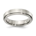 thumbnail image 1 of Solid Titanium Men's Matte Brushed Finish and Flat Step 5mm Ring Comfort-Fit Band Size 12, 1 of 4