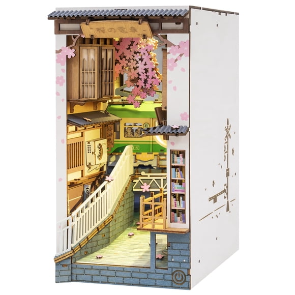 Kit de sujetalibros decorativo ROBOTIME DIY para libros Sakura Tram