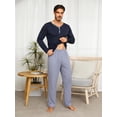 thumbnail image 6 of CHAOJISHE Mens Pajama Pants 100% Cotton Pajama Pants Lightweight Pjs Bottoms Sleepwear Soft Lounge Pajama Bottoms for Men BLUE SIZE:L, 6 of 8