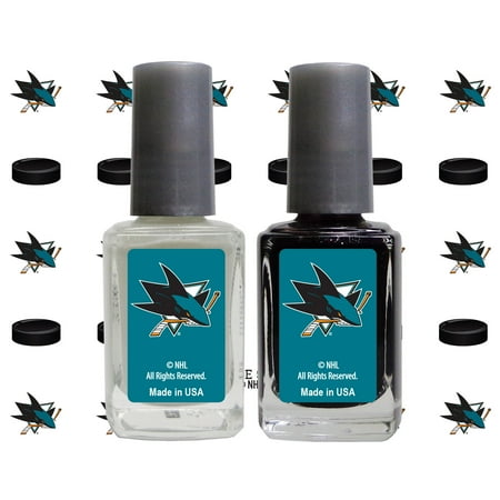 San Jose Sharks 2-Pack Nail Polish with Nail Decal - No Size