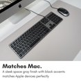 thumbnail image 3 of Macally Backlit Mac Keyboard Wired - Quiet, Sleek, and Functional - 3 Brightness Levels, 107 Keys - 5ft USB Wired Apple Keyboard - Backlit Wired Keyboard f, 3 of 7