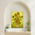 thumbnail image 4 of Van Gogh Canvas Wall Art - Giclee Canvas Prints Vase with Fifteen Sunflowers Painting Picture Reproduction Bedroom Home Decor Modern Stretched and Framed Floral Picture Artwork 12x16inch, 4 of 6