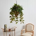 thumbnail image 4 of Nearly Natural Vining Mixed Greens With Cone Hanging Basket, 4 of 5