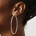 thumbnail image 3 of Primal Gold 14 Karat White Gold 2mm Lightweight Tube Hoop Earrings, 3 of 4