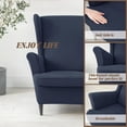 thumbnail image 4 of Wingback Chair Covers Slipcover,2 Piece Stretch Wing Chair Covers,Waterproof Soft Wingback Armchair Slipcover for Living Room and Bedroom, 4 of 8