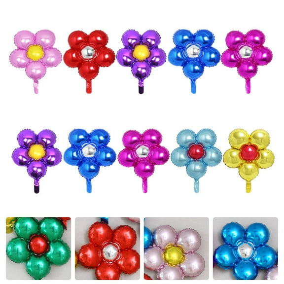 Adorable Flower Shaped Balloon Kit for Decoration Made of Aluminium Film Assorted Color