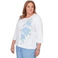 thumbnail image 3 of Alfred Dunner Womens Plus-Size Embroidered Dragonfly Floral Top, 3 of 4