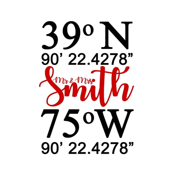 Darling Souvenir Address Coordinates Burlap Print Wall Decor Mr & Mrs Personalized Housewarming Gift-Burlap Print Only(8 x 10 Inches)