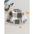 thumbnail image 2 of Arvbitana Toddler Girls Winter Fleece Coat Plaid Long Sleeve Half Zipper Plush Jacket Baby Girls Casual Warm Outerwear 6M 12M 18M 24M 2T 3T 4T Winter Clothes, 2 of 9