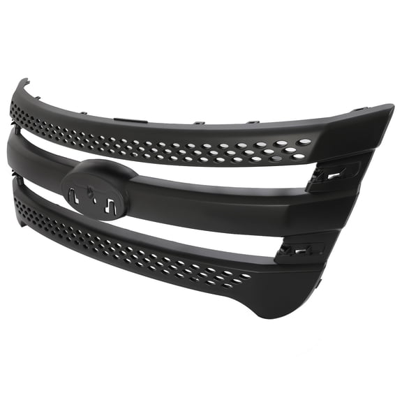 For Ford Explorer 2011-2015 Black Front Bumper Upper Grille Mesh Style Grill ABS