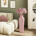 thumbnail image 2 of SHYFOY Pink Crushed Diamond Floor Vase 26.8" Tall Mirror Glass Large Vase for Dried Flower, 2 of 5