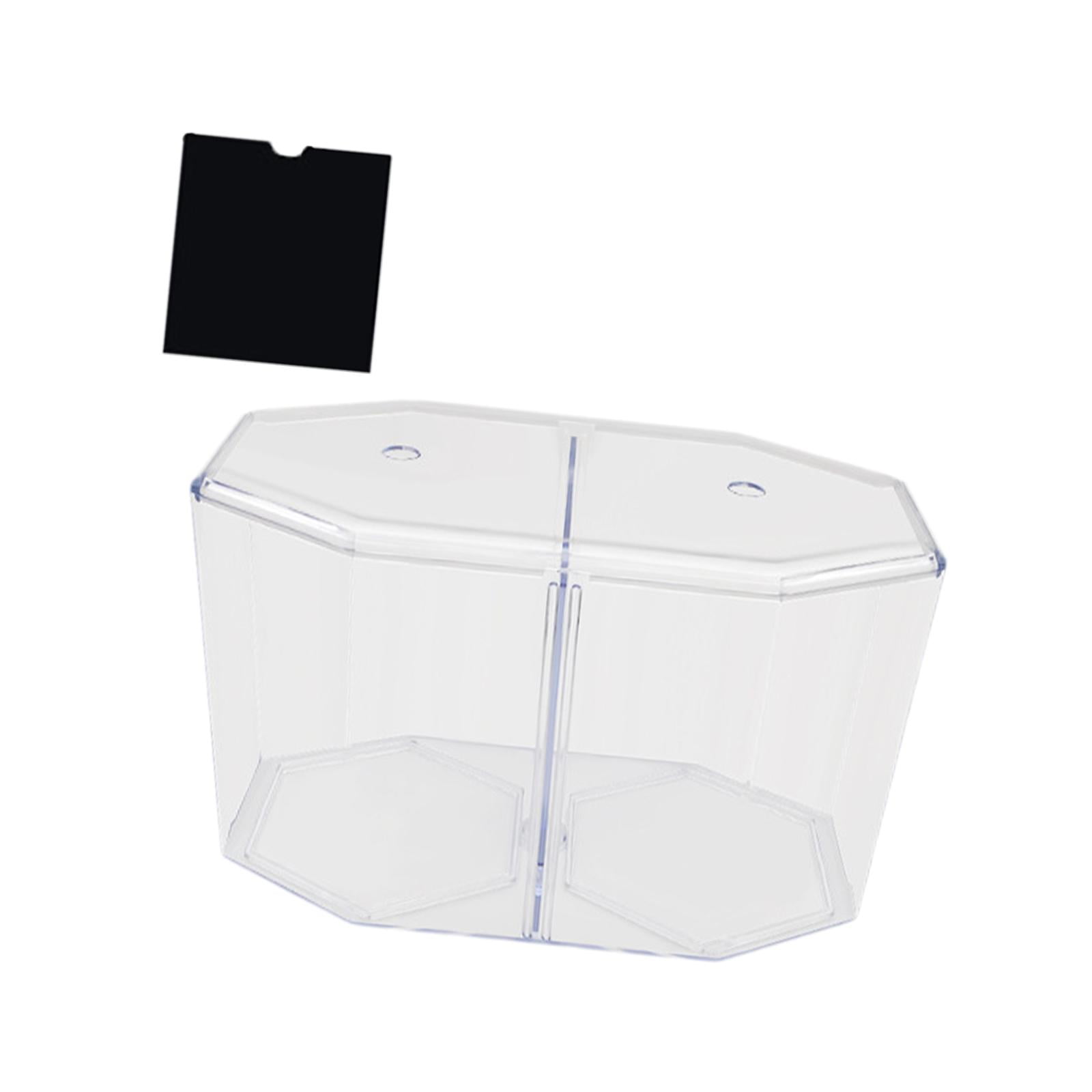 Bvdfgk Small Beta Aquarium Fish Tank Removable Dividers Incubator Transparent Stackable Betta Bowl Home Decoration for Shrimp Guppy Jellyfish