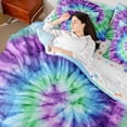 thumbnail image 4 of Homewish Watercolor Tie Dye 7-Piece Twin Bedding Sets,Modern Asethetic Artistic Bedding Comforter Set,Green Purple Blue Sheet Sets For Men Women,Breathable Home Decor Reversible, 4 of 8