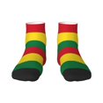 thumbnail image 7 of Women Men Athletic Socks Reggae Rasta Flag Cushioned Quarter Ankle Socks, 7 of 7