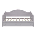 thumbnail image 4 of Light Grey Upholstered Farmhouse Daybed with Storage Drawers, Twin Size Wood Sofa Bed Frame for Living Room Bedroom Guest Room, 4 of 6