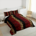 thumbnail image 4 of Homewish Red Leopard Print Bedding Comforter Set for Women, Modern Zebra Cheetah Print Twin Comforter Sets, Fashion Abstract Reversible Bedding Set, Lightweight Room Decor, 2pcs, 4 of 9