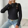 thumbnail image 5 of Vivianyn HD Women's Floral Applique Cable Knit Sweater, Crew Neck Casual Pullover,Black,Size S-XL, 5 of 6