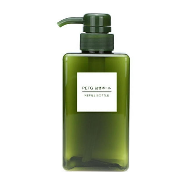 Transemion 100ml Square Lotion Bottle Hand Shampoo Bottle Cosmetics Travel Lotion Container Dark green 1Set