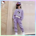 thumbnail image 2 of Sanrioed Anime Kuromi Cinnamoroll Long Sleeves Sweatshirt Kids Spring Autumn Clothing Fashion Pullover Pants Student Sportswear, 2 of 4