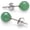 6mm Green Jade, variant on Round Natural Green Jade,Blue Milky Aquamarine,Rose Quartz or Black Onyx Stud Earrings in Sterling Silver, Gemstone Size - 6mm to 10 mm, Jewelry for Women, Gift Box Included