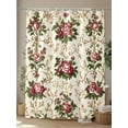 thumbnail image 4 of Fsddascl Boho Pink Red Floral Shower Curtain Set - Standard 72" x 72" Washable Bathtub Curtain with 12 Hooks, Farmhouse Vintage Flower Green Leaf Waterproof Fabric Stall Shower Curtains for Bathroom, 4 of 6