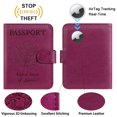 thumbnail image 3 of Funda de piel Airtag para pasaporte, con bloqueo RFID, artículos esenciales de viaje, accesorios de equipaje imprescindibles para viajar (118 #Purple), 3 of 9