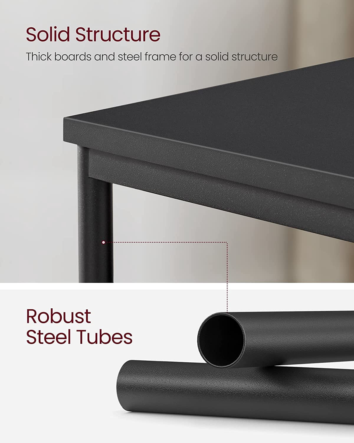 Side Tables Set of 2 Small End Table Nightstand for Living Room Bedroom Rectangle Black