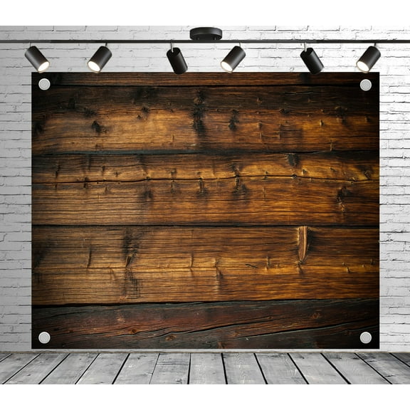 7x5ft Wood Panel Backdrop Dark Brown Wooden Plank Wall Photo Backdrop Vintage Background for Theme Party Wedding Birthday Baby Shower Decoration Banner Photo Booth Props