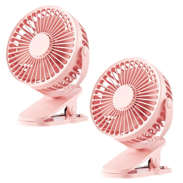 Mini Ventiladores Portatiles MiniBreezePink 2Pzas 4"Ø Rosa USB 5V 3 Velocidades Ventiladores de Escritorio. VentDepot MXZEP-002