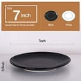 thumbnail image 5 of Delling Porcelain Appetizer Plates, 7 inch Black Dessert/Salad Plates Set of 6, Microwave & Dishwasher Safe, 5 of 6