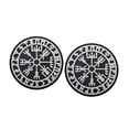 thumbnail image 4 of kowaku 2 Pieces Viking Compass Patch with Hook and Loop Rubber Washable PVC Embroidered black and white, 4 of 8
