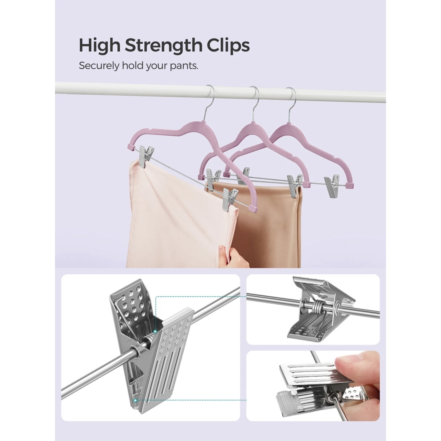 30-Pack Pants Hangers, 16.7-Inch Long Velvet Trousers Hangers With Adjustable Clips, Heavy-Duty, Non-Slip, Space-Saving For Pants, Coats, Dresses, Tank Tops,Spring,Minimalist,Summer Tops