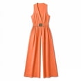 thumbnail image 5 of Women's Wide Leg Jumpsuits, Dressy Summer V Neck Sleeveless Romper One Piece Business Casual Outfits, 5 of 5