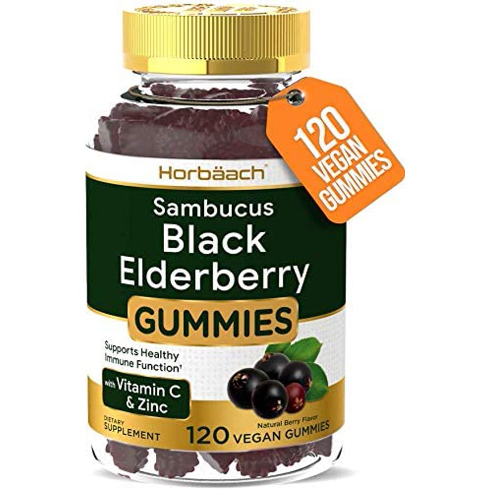 Sambucus Black Elderberry Gummies 120 count with Zinc and Vitamin C