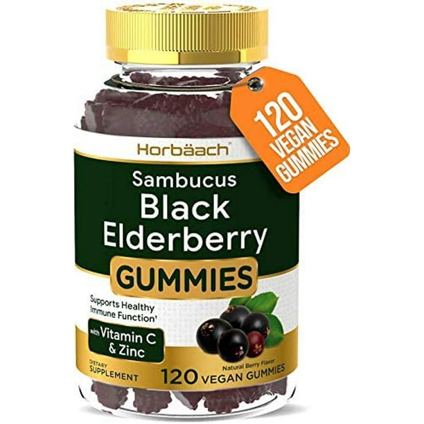 Sambucus Black Elderberry Gummies 120 count with Zinc and Vitamin C