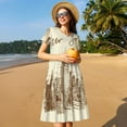 thumbnail image 4 of Naloa New York Print Womens Summer A-Line Dress with Pockets,Short Sleeve Dresses,Flowy Beach Swing Dress for Vacation Travel, 4 of 6
