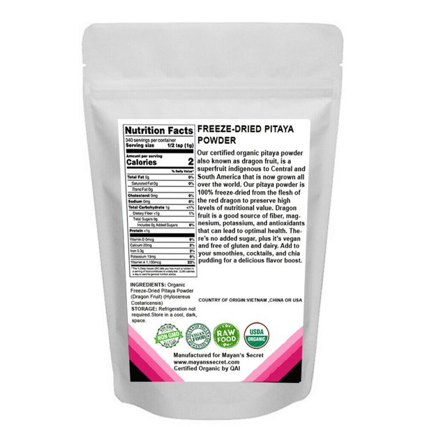 USDA Certified Superfood Organic FreezeDried Pitaya Powder Dragon