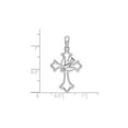 thumbnail image 2 of Sterling Silver Rhodium-Plated Cut-Out Fleur De Lis Cross With Dove Pendant, 2 of 4