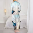 thumbnail image 6 of Goofa Butterfly In Blossoms Zen Printed Women’s 2 Piece Pajama Set Super,Pajamas Women's Long Sleeve Sleepwear Soft Button Down Loungewear Pjs Lounge Set Nightwear-X-Large, 6 of 9