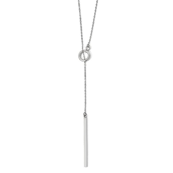 Sterling Silver 24in Fancy Adjustable Bar Toggle Necklace