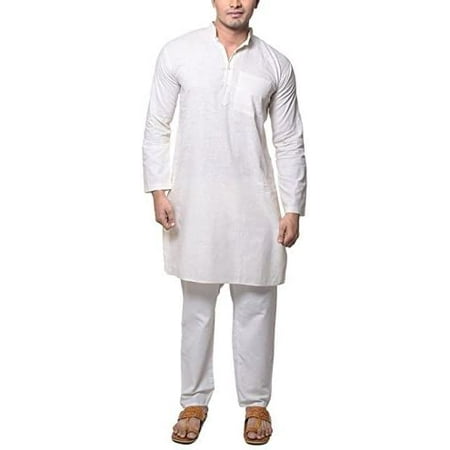 

Royal Men s Cotton Kurta Pyjama Set (ROYAL_100_White_Medium)